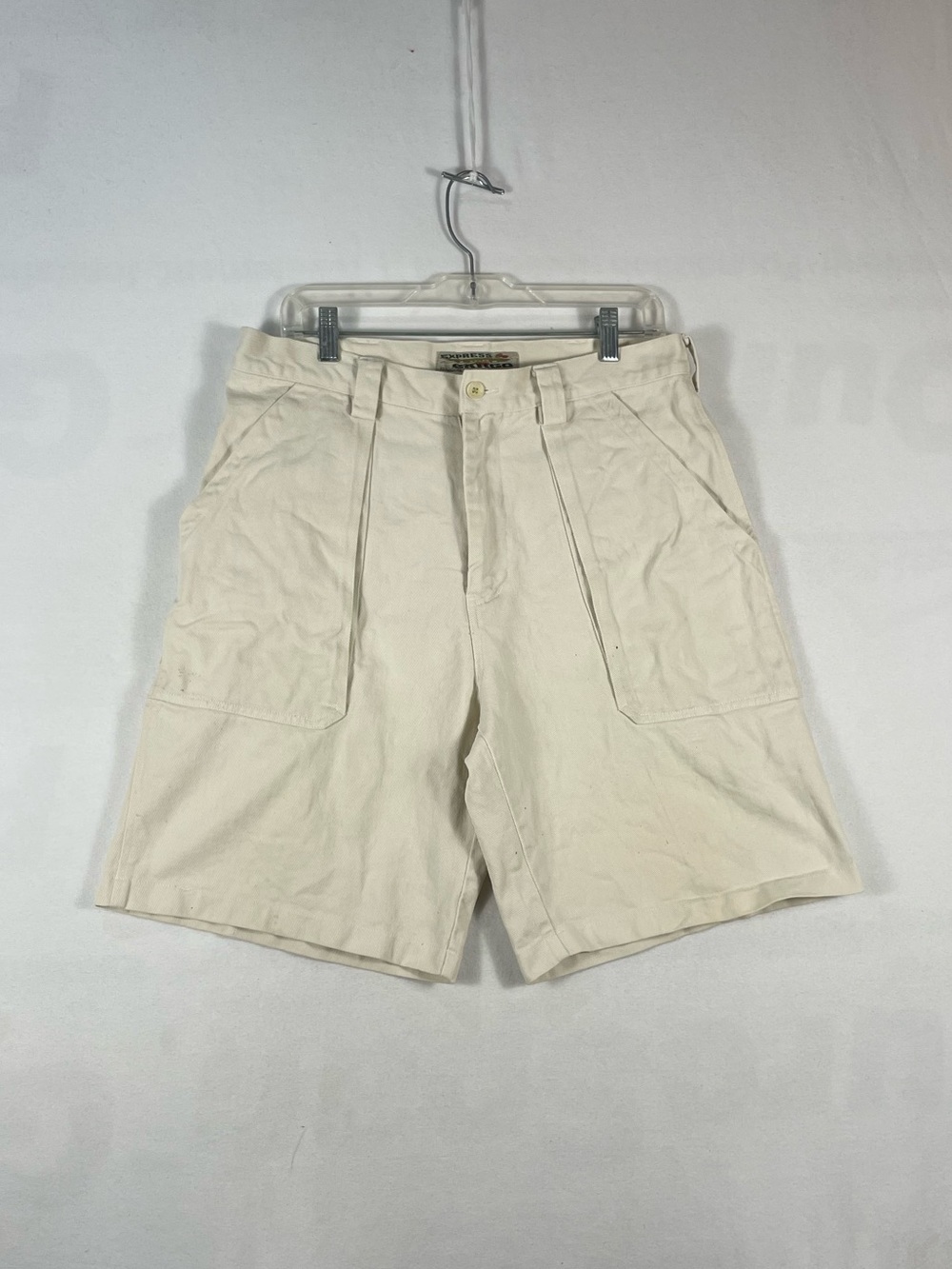 Vtg Express Cargo Clothing Company Light Beige Shorts Mens 34 Made In Taiwan 9"